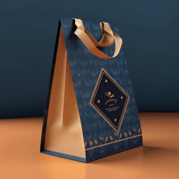 elegant ribbon handle paper bag
