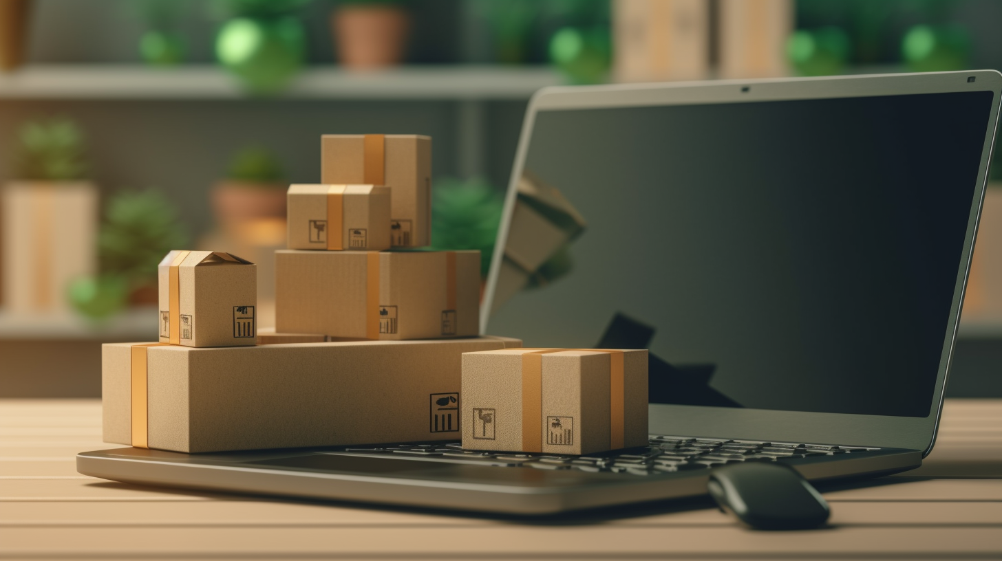 computer and boxes, Ecommerce packaging solutions