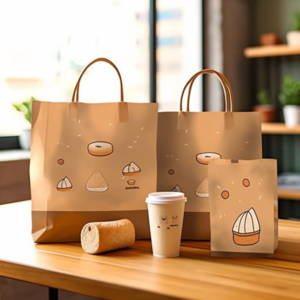 brown paper bag collection in kitchen