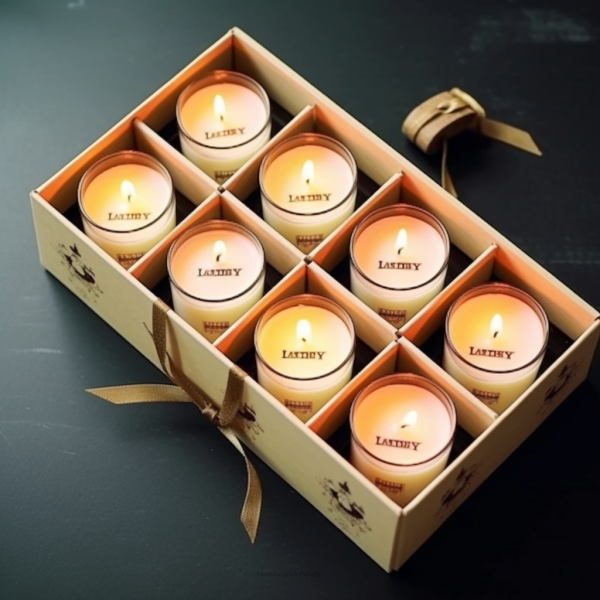 a set of candle in a packaging box
