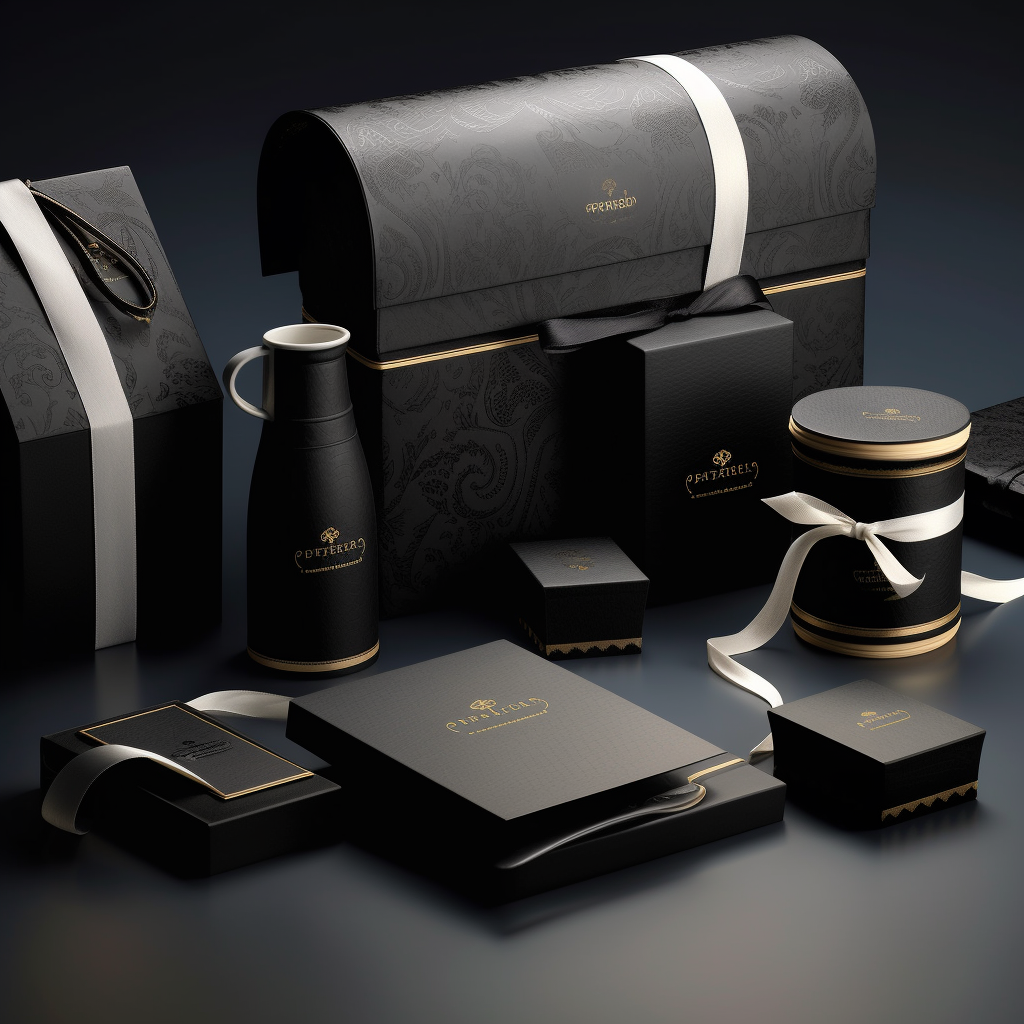 set of luxury retail packaging
