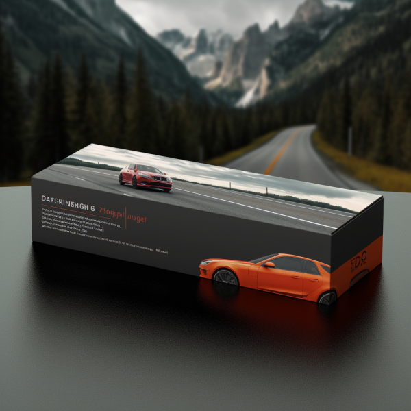 black and red Automotive Packaging box