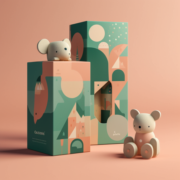 Toy Packaging box and two bears