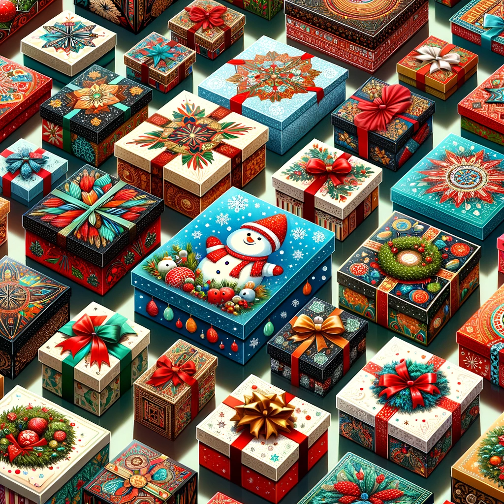 collection of custom holiday boxes