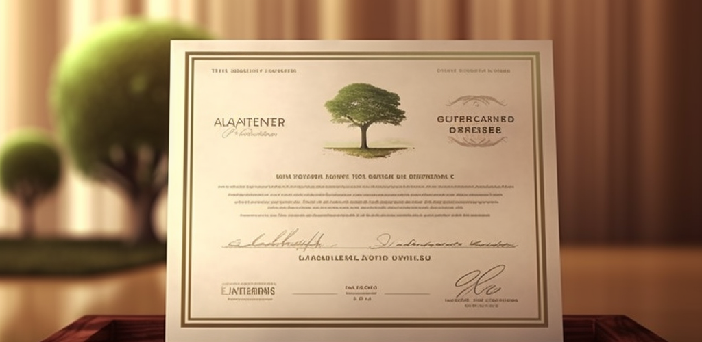 certificate of sustainability